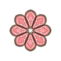 brown pink flower, pattern