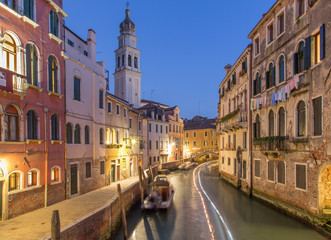 Fototapeta na wymiar Venice - Fondamenta del Furlani and canal in morning.