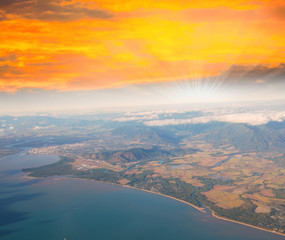 Dramatic sunset sky over Queensland Coast