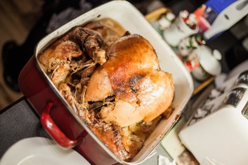 Homemade Turkey on the counter