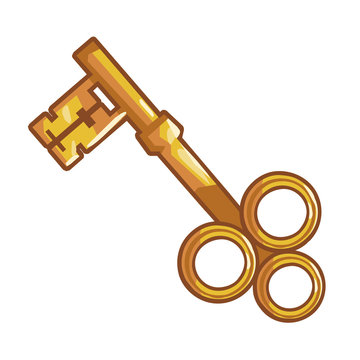 Old Gold Key Isolated Illustration