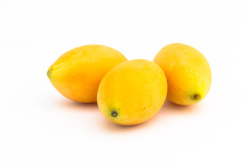 Marian Plums isolated on the white background