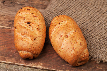 Two loaves of homemade bread