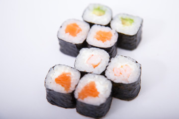 Different asian sushi in the studio
