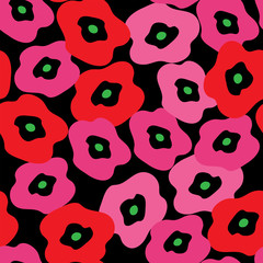 Stylish pattern with red poppies - 62883124