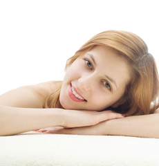 Fototapeta premium beautiful naked girl smiling, close up