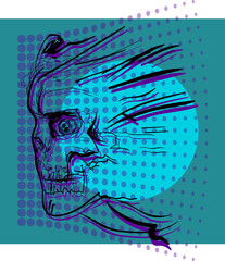 Набросок,череп.