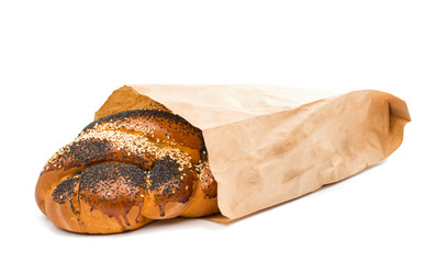 bun with sesame and poppy seeds