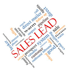 Sales Lead Word Cloud Concept Angled