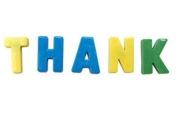 Letter magnets THANK