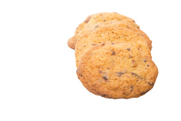 Home made cookies over white background