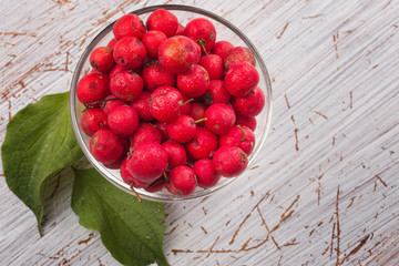 Hawthorn berry in bowl
