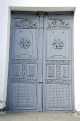 ancient carved wooden door