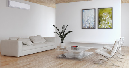 Interno con aria condizionata