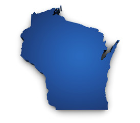 Map Of Wisconsin 3d Shape - 62889569