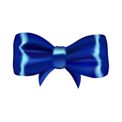 Blue vector gift bow