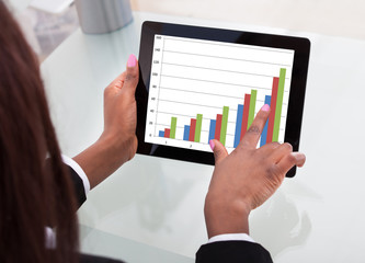 Businesswoman Analyzing Comparison Graph