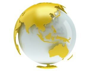 Earth planet globe. 3D render. China view. © newb1