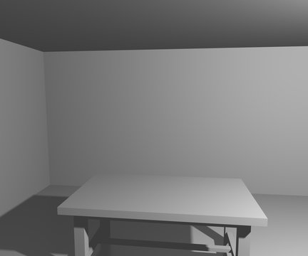 Table in White Room Background