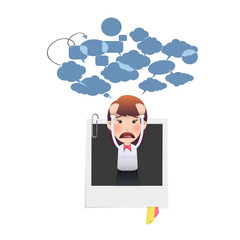 Businesswoman inside a photo