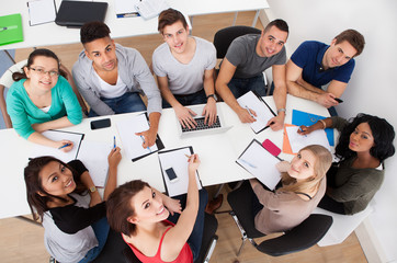 University Students Doing Group Study