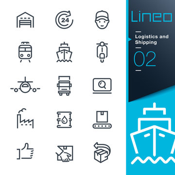 Lineo - Logistics and Shipping outline icons
