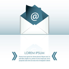Envelope with paper sheet - concept representing email