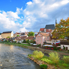 Fototapeta na wymiar Cesky Crumlaw on the Vltava River