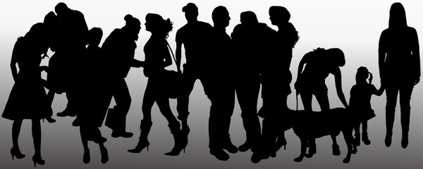 Vector people silhouette.