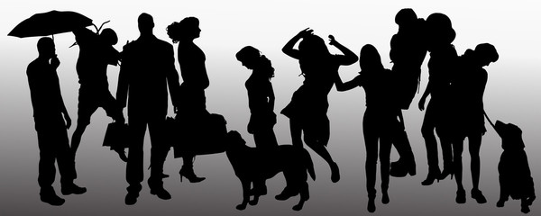 Vector people silhouette.