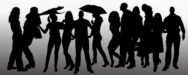 Vector people silhouette.