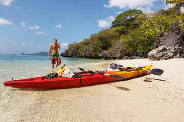 Sea kayak at the beach