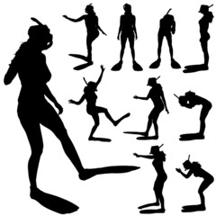 Vector silhouette of a woman.