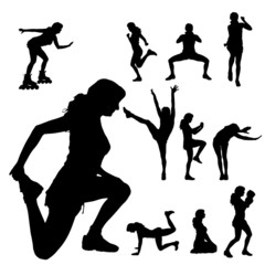 Vector silhouette of a woman.