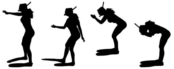 Vector silhouette of a people.