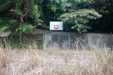 Overgrown basketball court, Hong Kong