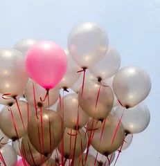Muurstickers pink balloon © hwannaa