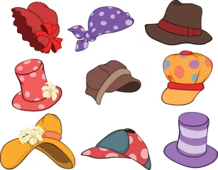 Zelfklevend Fotobehang Set of Hats Cartoons © liusa