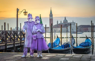 Fototapete Rund Venezianische Karnevalsmasken © javarman