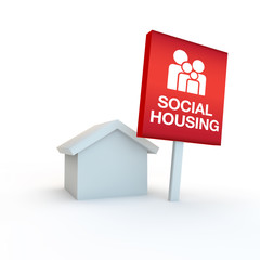 social housing sign outside a house