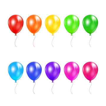 Set of colored balloons