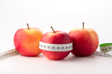 Apples with measure tape