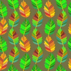 Fototapeta premium Background of leaves. Seamless vector illustration.