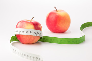 Apples with measure tape