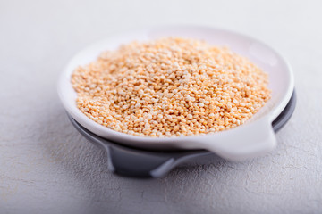 Raw Quinoa on Wood