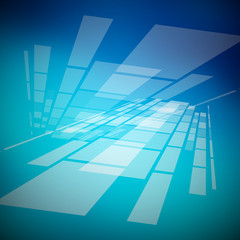 Abstract Blue Background with Transparent Shapes