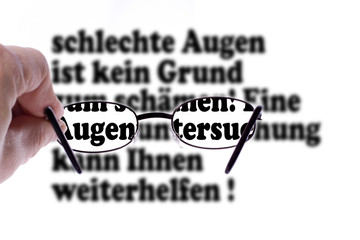 Probleme wegen schlechten Augen