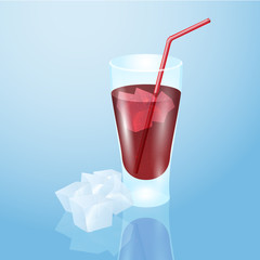 Glass with cola and ice