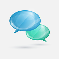 Glossy speech bubbles icon on white background