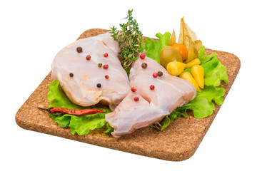 Raw rabbit meat